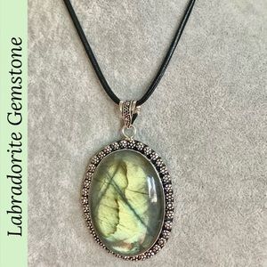 Huge Labradorite Gemstone Handmade Pendant Choker Necklace
